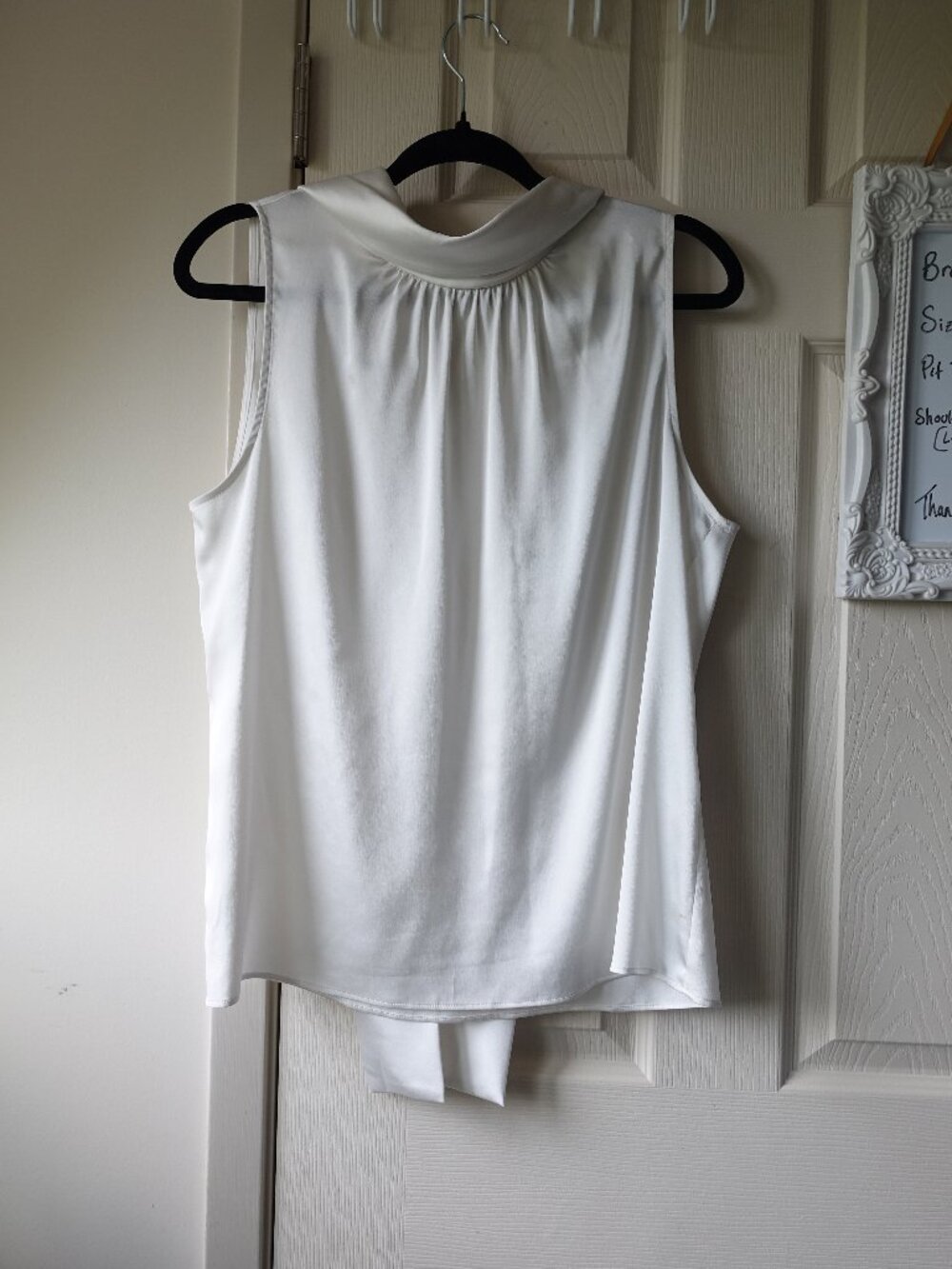 White House Black Market Ivory Sleeveless Mock Neck Blouse